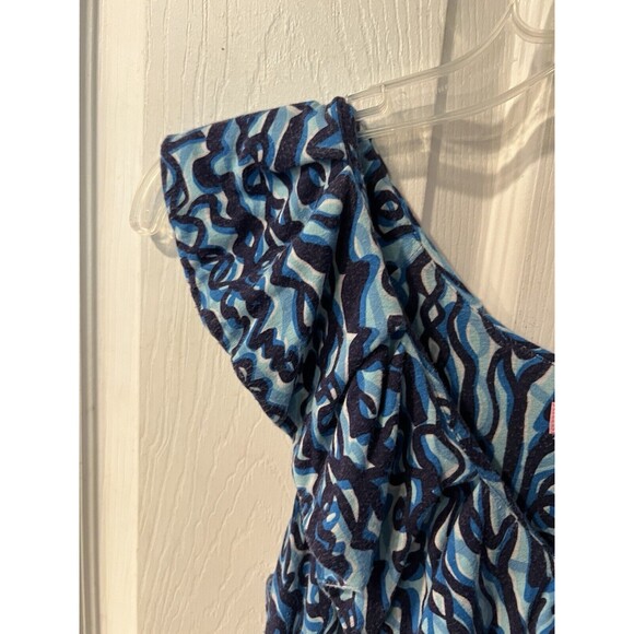 Lilly Pulitzer Katy Dress Womens XS Navy Ribbit Ruffle Stretch Feminine casual - Picture 3 of 9
